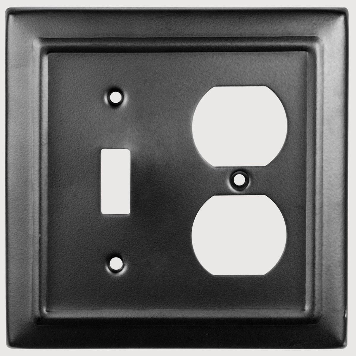 Matte Black Combo Toggle Duplex Light Switch Wall Plate Monarch