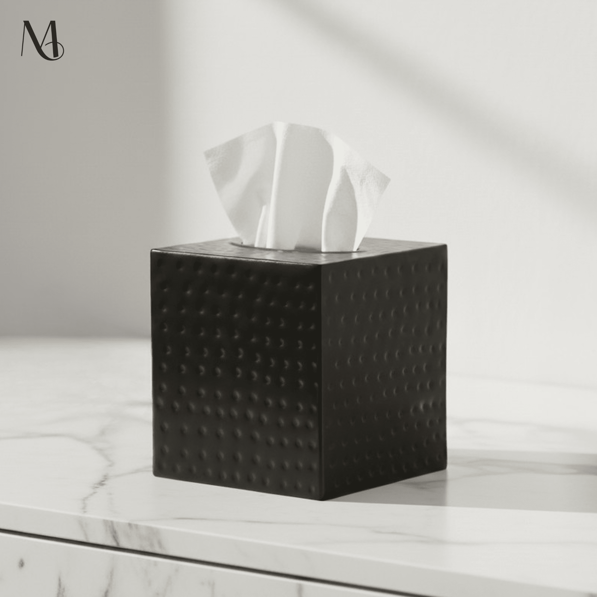Tissue Box Cover Hand Hammered Metal Kleenex Holder | Monarch Abode
