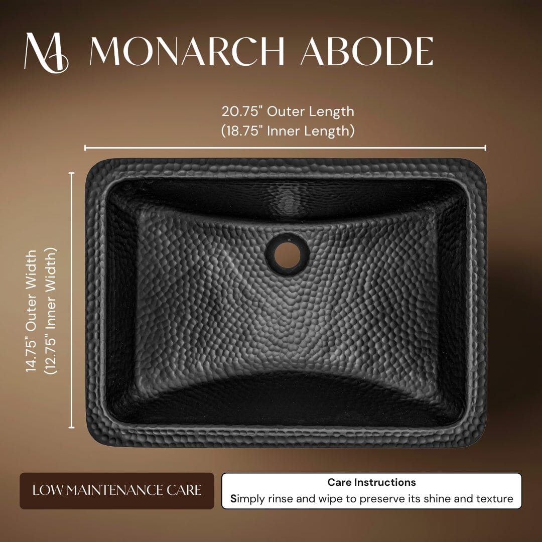 Hand Hammered 21 inch Venetian Dual Mount Bathroom Vanity Sink - Matte ...
