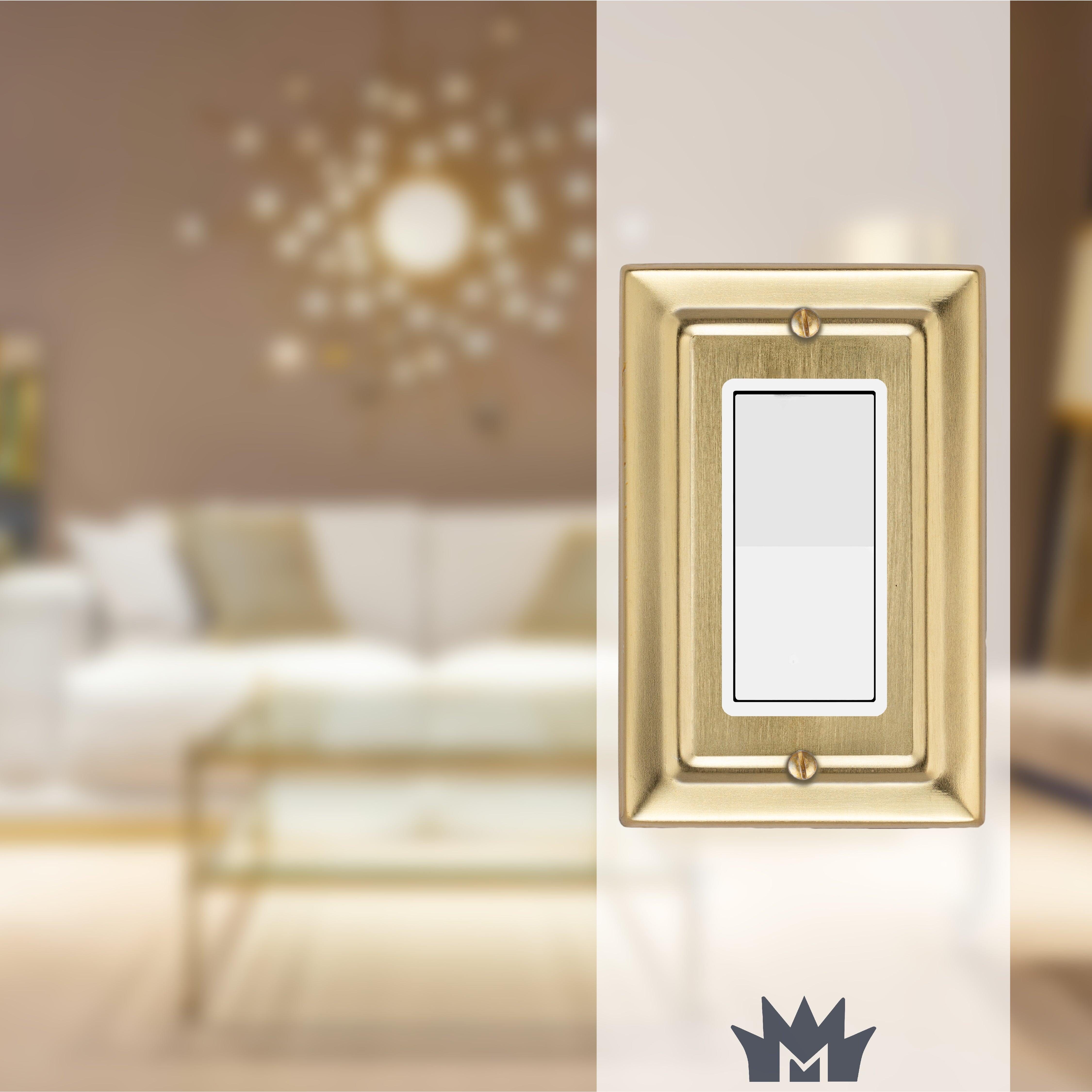 Monarch Abode 3-Gang Architectural Rocker Wall Plate – Matte Black Aluminum, Decorative Switch/Outlet Cover