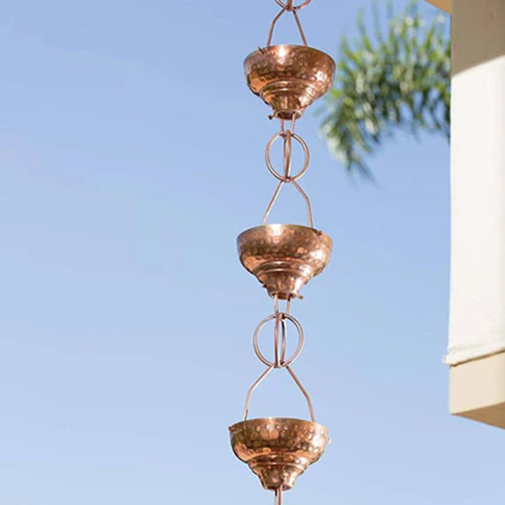 Pure Copper Rain Chains Downspout Gutter Replacement Monarch Abode