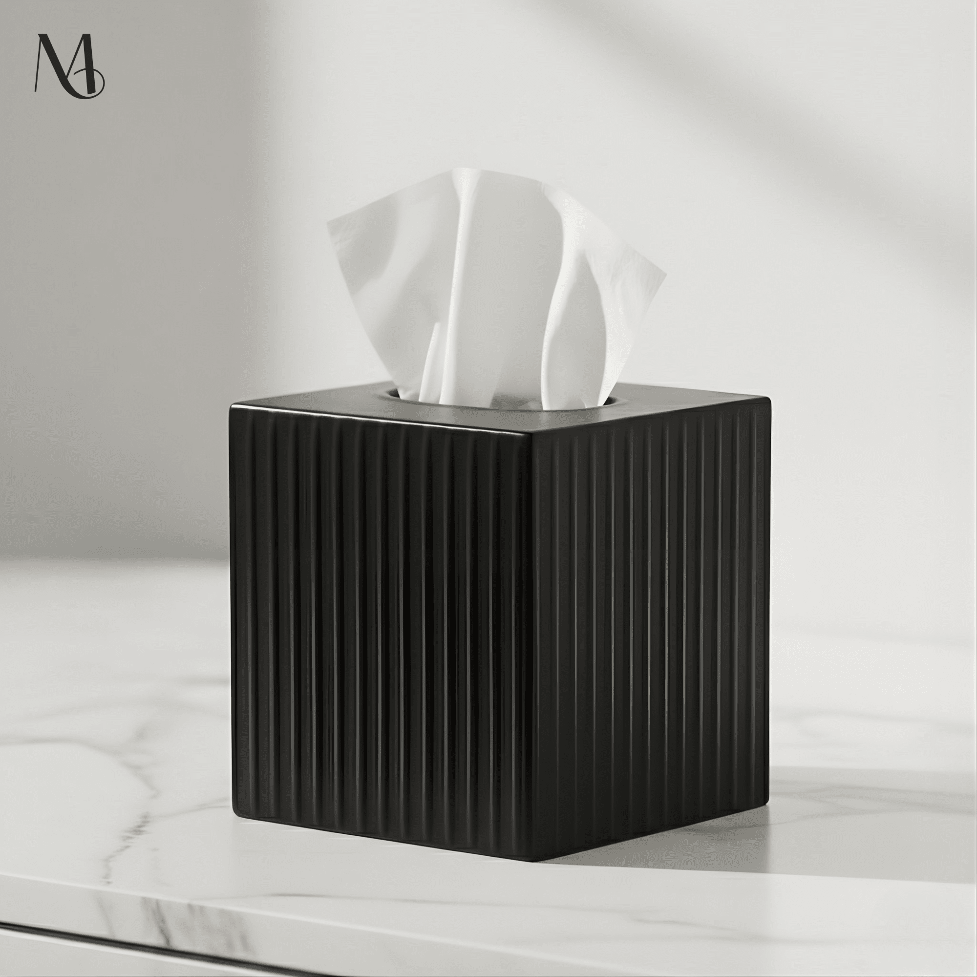 Tissue Box Cover Ridge Embossed Metal Kleenex Holder | Monarch Abode