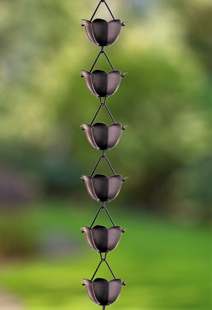 Monarch Rain Chains Aluminum Lotus Cup Rain Chain Replacement Downspou